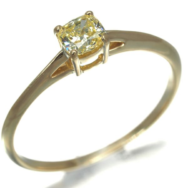 ティファニー リング イエローダイヤ 0.32ct FANCY YELLOW ソリティア 12号 K18YG 