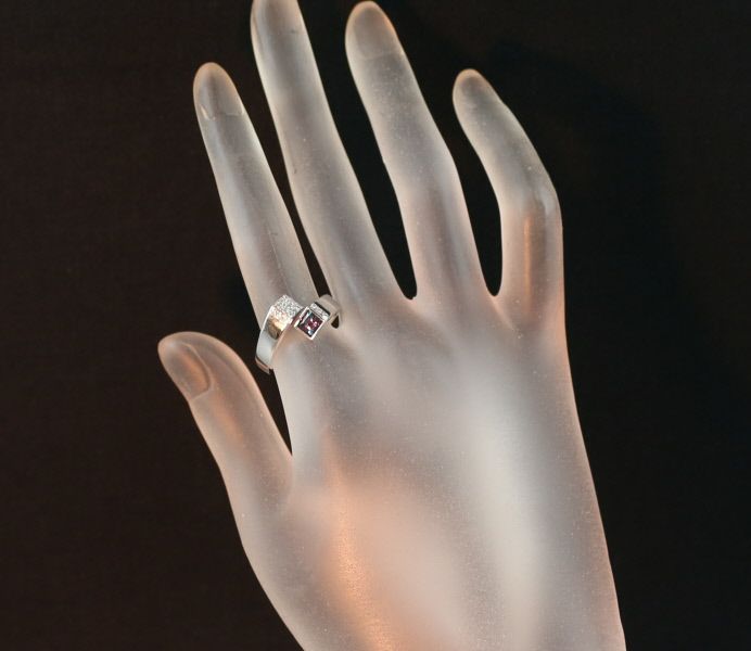 ジェムケリー リング アレキサンドライト 0.497ct ダイヤ 0.15ct  14号 K18WG 鑑別書