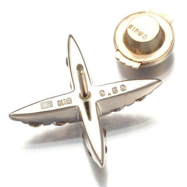 カシケイ ブローチ ブラウンダイヤ 0.50ct ネイキッド ピン K18BG 