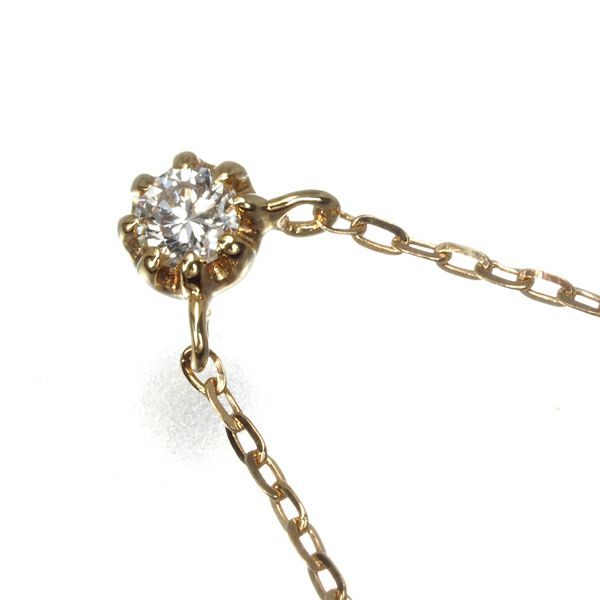 エテ ネックレス ダイヤ 0.02ct  一粒 K18YG 