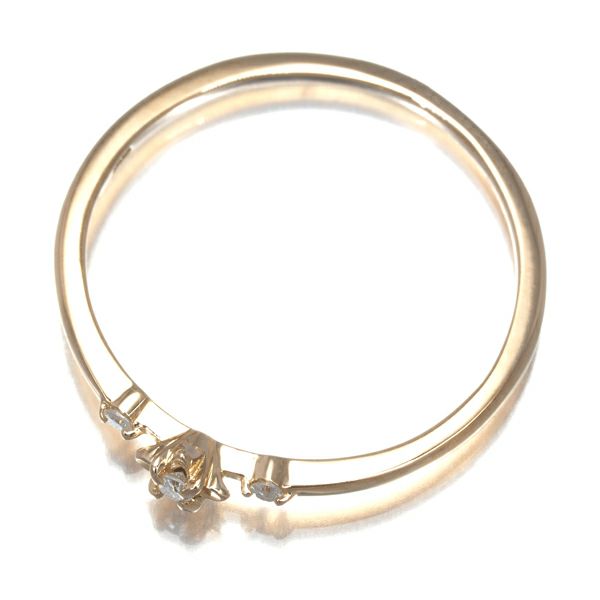 アガット リング ダイヤ 0.03ct  3P フラワー 8.5号 K18PG 
