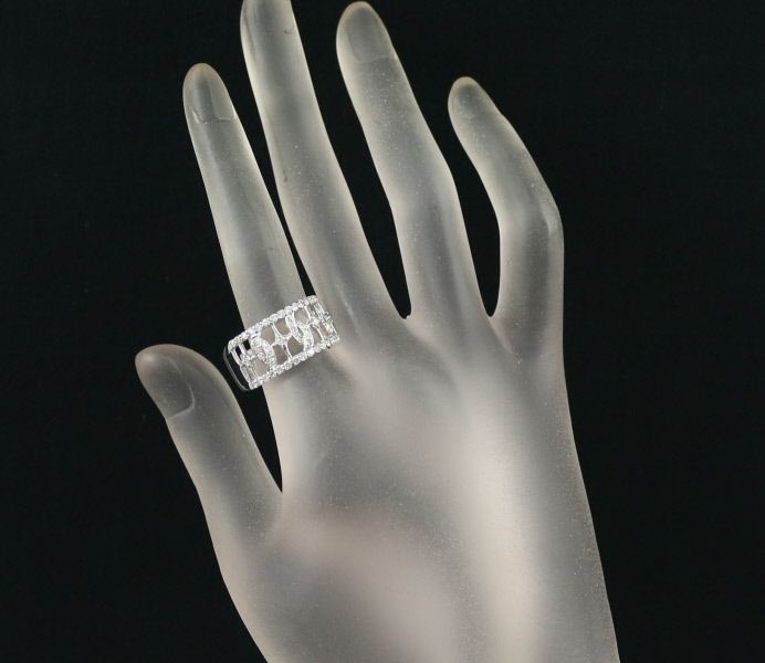 ダイヤ 0.70ct 透かし  リング K18WG 