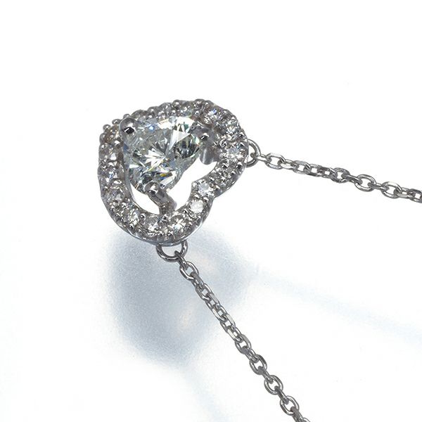 ダイヤ 0.40ct ハート  ネックレス Pt900/Pt850 