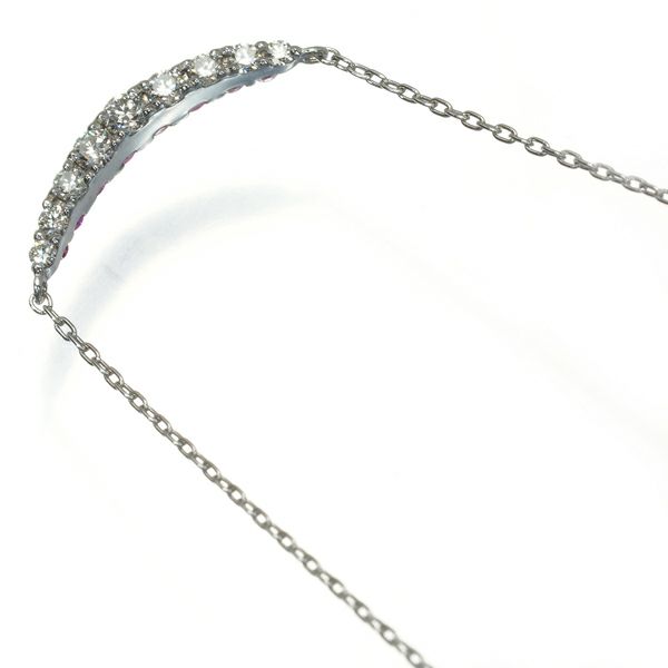 ポンテヴェキオ ネックレス ピンクサファイア 0.10ct ダイヤ 0.10ct リバーシブル K18WG 