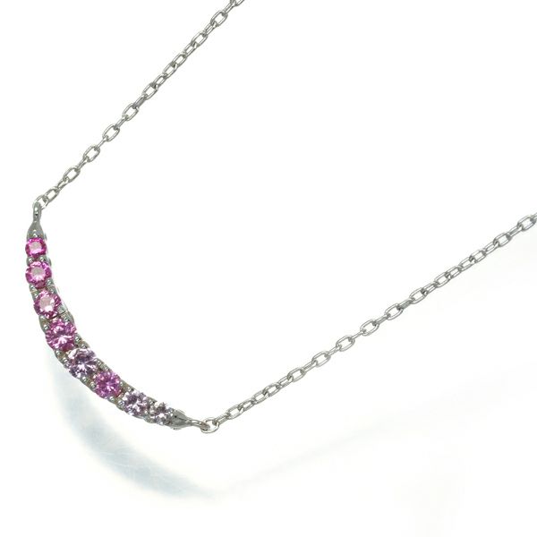 ポンテヴェキオ ネックレス ピンクサファイア 0.10ct ダイヤ 0.10ct リバーシブル K18WG 