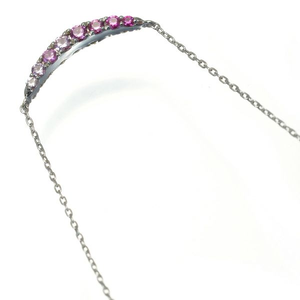 ポンテヴェキオ ネックレス ピンクサファイア 0.10ct ダイヤ 0.10ct リバーシブル K18WG 