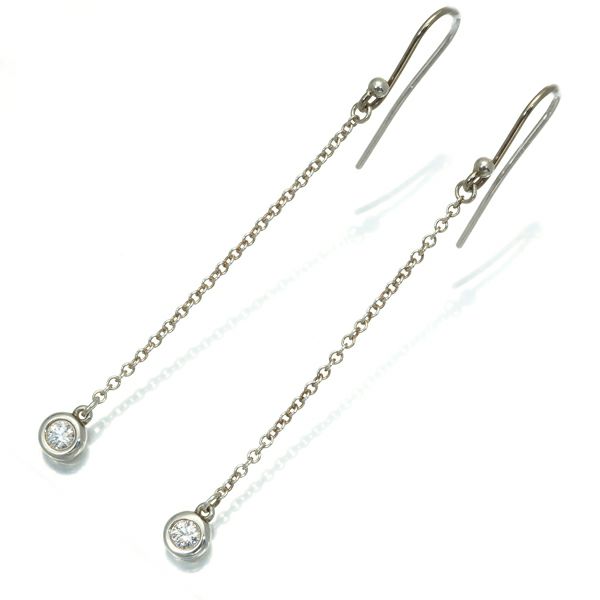 ティファニー ピアス ダイヤ 0.05/0.05ct バイザヤード ドロップ フック シルバー 925 