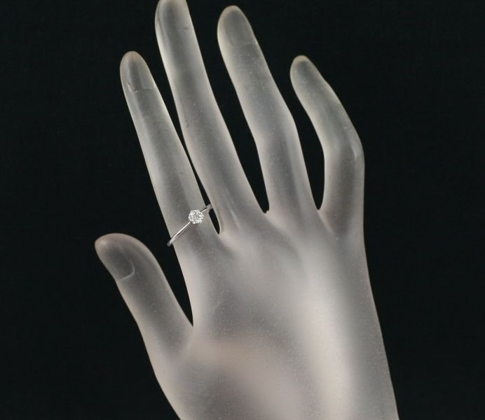 ダイヤ 0.10ct  フラワー リング K18WG 