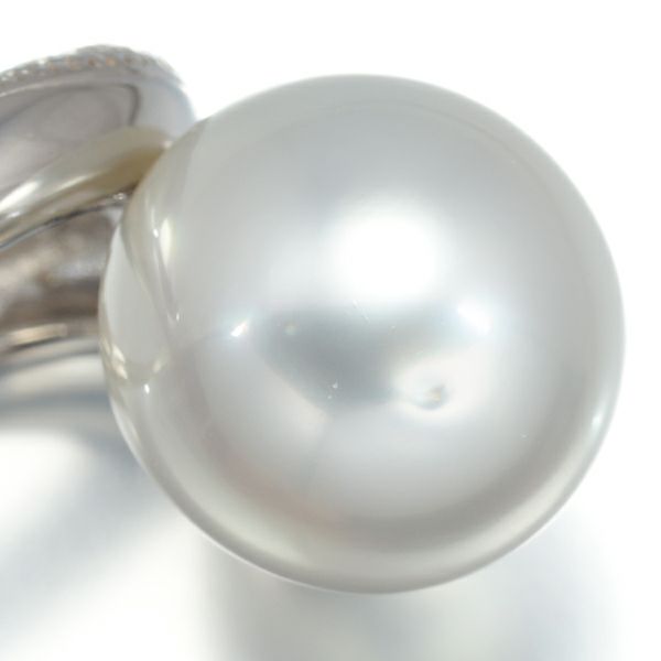 三越 リング パール 白蝶真珠 13.0mm ダイヤ 0.04ct  13.5号 Pt900 