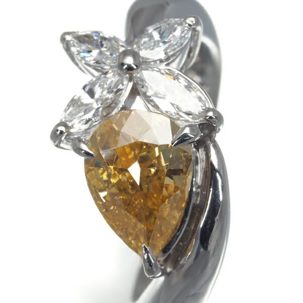 FANCY INTENSE ORANGY YELLOW ダイヤ 1.005ct SI2   リング Pt900 ソ