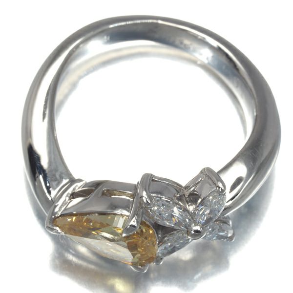 FANCY INTENSE ORANGY YELLOW ダイヤ 1.005ct SI2   リング Pt900 ソ