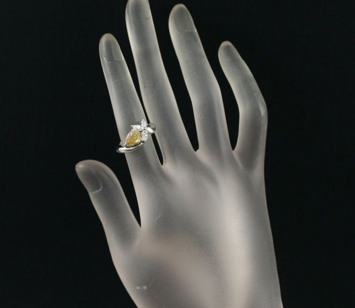 FANCY INTENSE ORANGY YELLOW ダイヤ 1.005ct SI2   リング Pt900 ソ