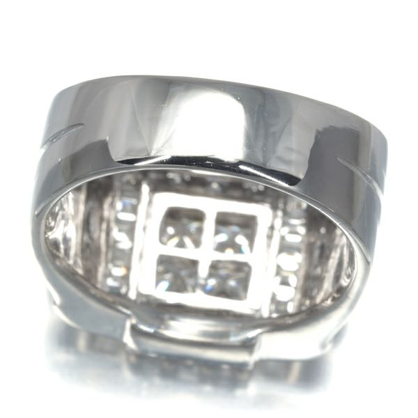 ダイヤ 1.64ct プリンセス スクエア 2種カット リング Pt900 