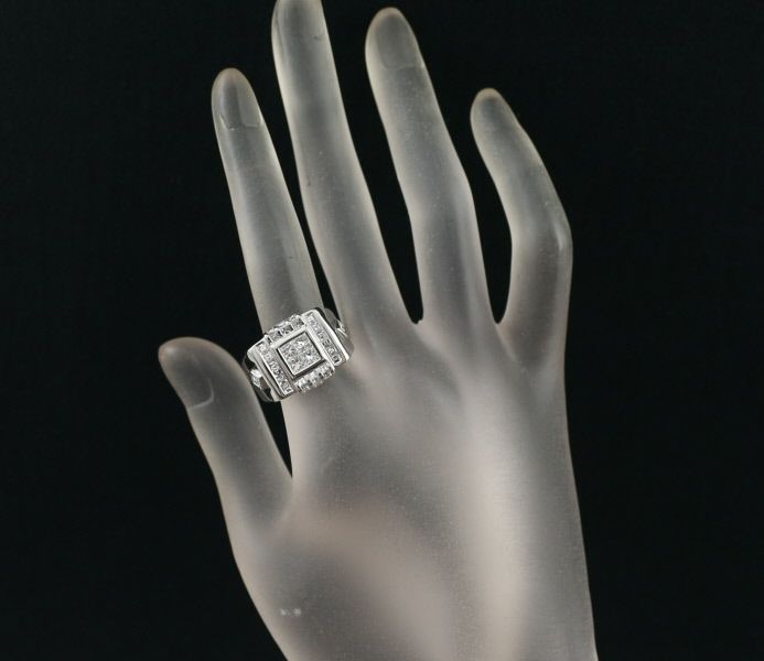ダイヤ 1.64ct プリンセス スクエア 2種カット リング Pt900 