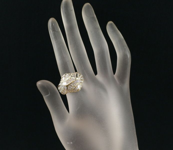 ダイヤ 2.9ct テーパー 2種カット  リング K18YG