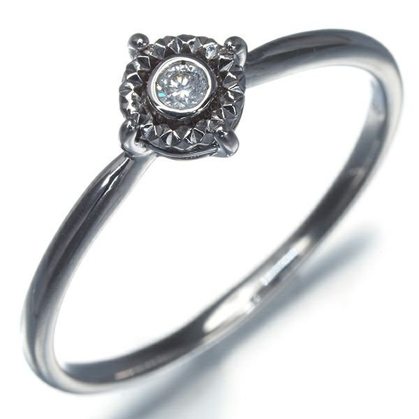 ダイヤ 0.02ct 一粒  リング K18WG 