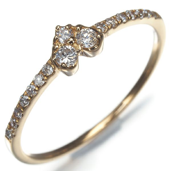 ダイヤ 0.17ct ハート  リング K18PG 