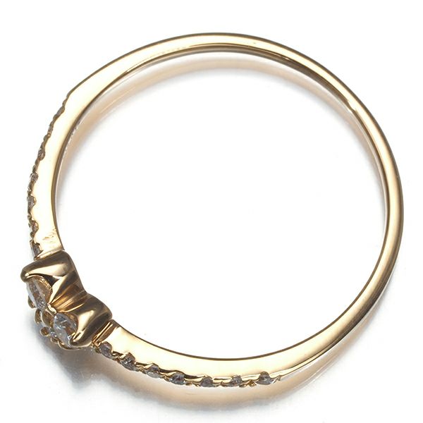 ダイヤ 0.17ct ハート  リング K18PG 
