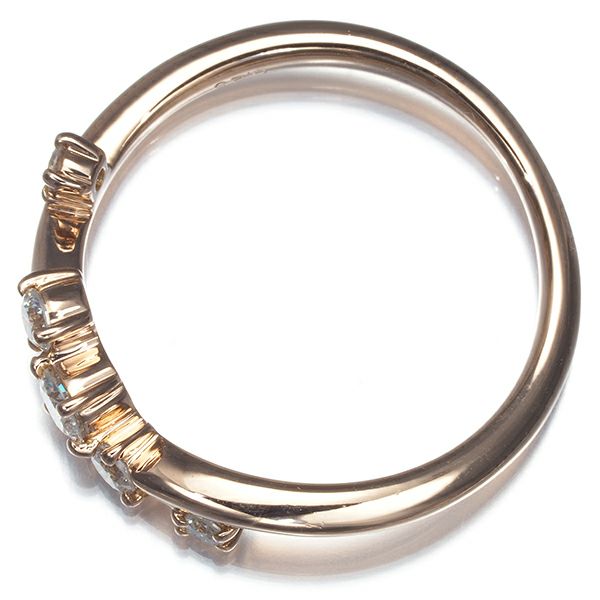 ダイヤ 0.25ct ウェーブ 5P  リング K18PG 