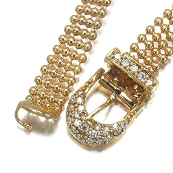 ダイヤ 0.18ct ベルト フリーサイズ  リング K18YG 