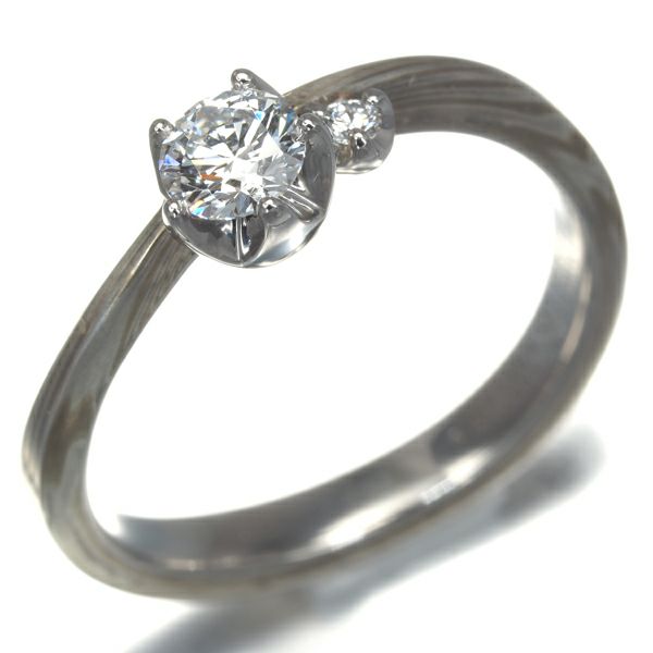 杢目金屋 リング ダイヤ 0.190ct D IF 3EX H&C   ピンキー 5号 Pt900/K18 鑑定書