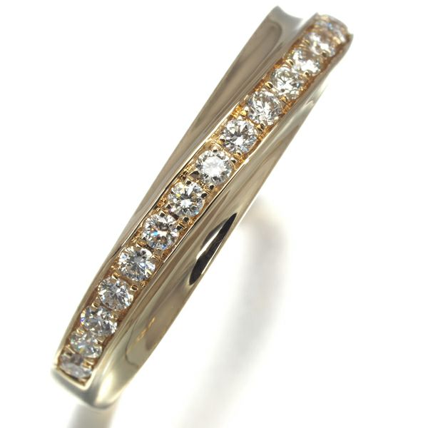 ダイヤ 0.31ct クロスライン ハーフエタニティ  リング K18YG 