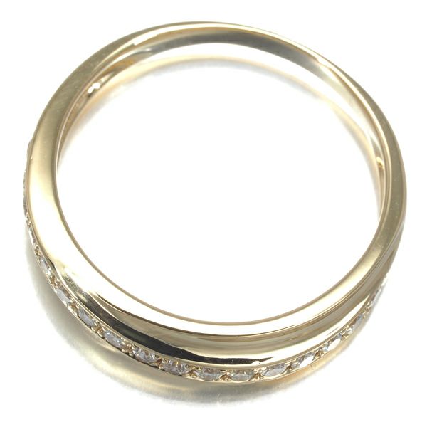 ダイヤ 0.31ct クロスライン ハーフエタニティ  リング K18YG 