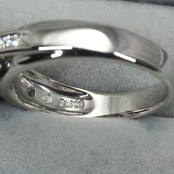 タサキ リング ブラックパール 黒蝶真珠 10.5mm ダイヤ 0.07ct  14.5号 Pt900 