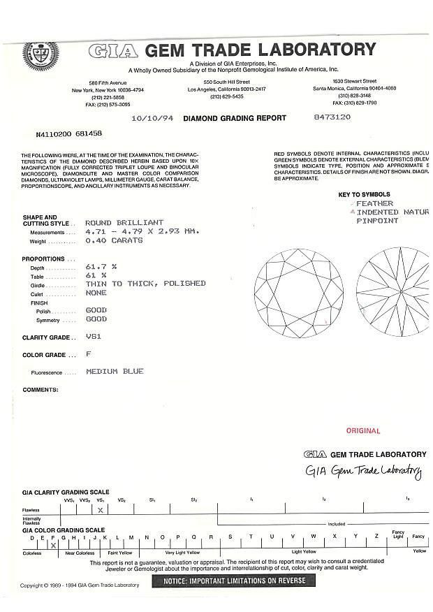カルティエ リング ダイヤ 0.40ct F VS1 ソリテール 51号 Pt950 鑑定書