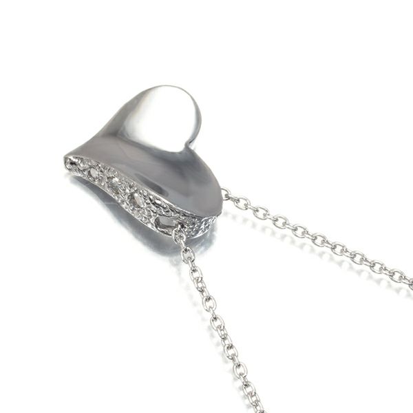 スタージュエリー ネックレス ダイヤ 0.05ct  ハート K18WG 