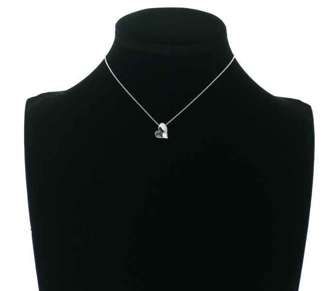 スタージュエリー ネックレス ダイヤ 0.05ct  ハート K18WG 