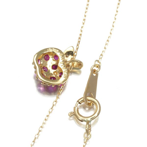 ベーネベーネ ネックレス ルビー 0.18ct ピンクサファイア ダイヤ アップル フルーツ K18YG