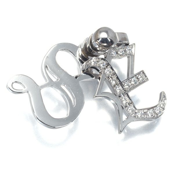ウォルサム ペンダントトップ ダイヤ 0.14ct スウィング イニシャル K18WG 