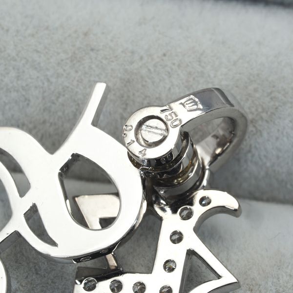 ウォルサム ペンダントトップ ダイヤ 0.14ct スウィング イニシャル K18WG 