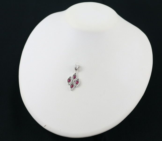 水野薫子 ペンダントトップ ルビー 0.87ct ダイヤ 0.02ct  艶消し K18WG 