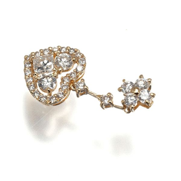 ダイヤ 0.86ct ハート 2種カット  ペンダントトップ K18PG 
