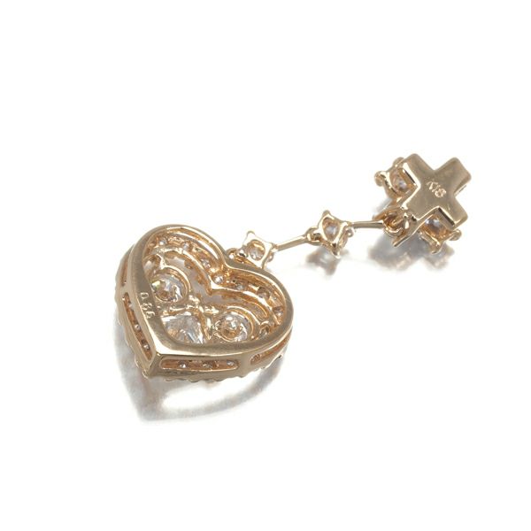 ダイヤ 0.86ct ハート 2種カット  ペンダントトップ K18PG 