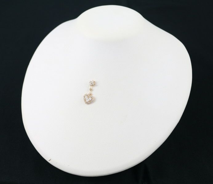 ダイヤ 0.86ct ハート 2種カット  ペンダントトップ K18PG 