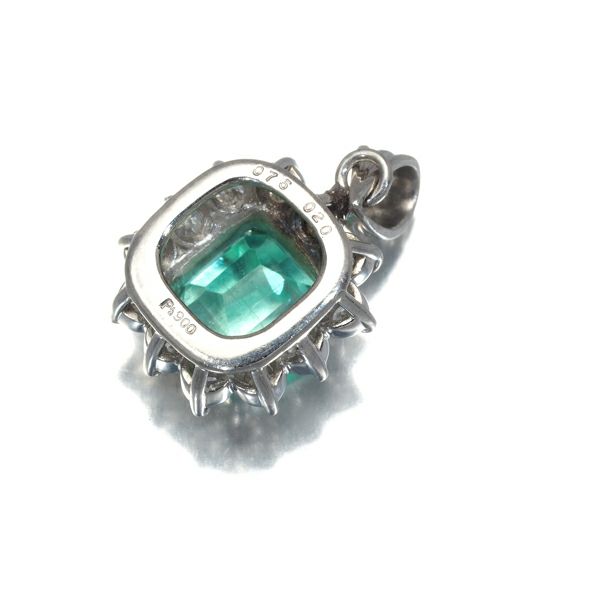 エメラルド 0.75ct ダイヤ 0.20ct クラシック  ペンダントトップ Pt900 