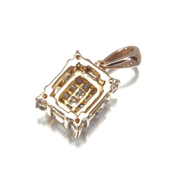 ダイヤ 0.50ct 3種カット ミステリーセッティング ペンダントトップ K18PG 