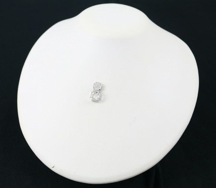 ダイヤ 0.15ct クロス 2WAY ペンダントトップ K18WG 