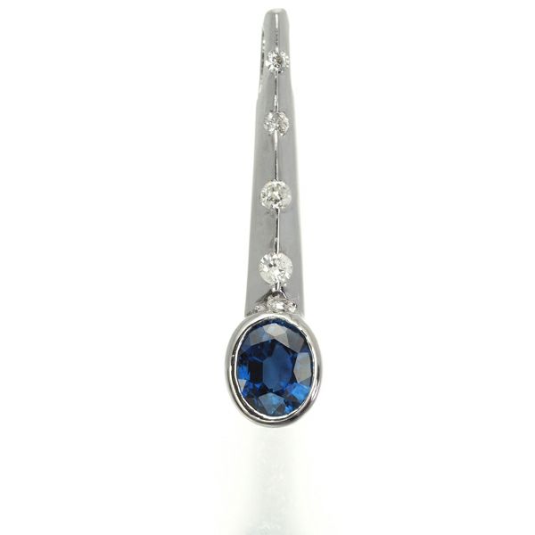 サファイア 0.67ct ダイヤ 0.07ct ペンダントトップ K18WG 
