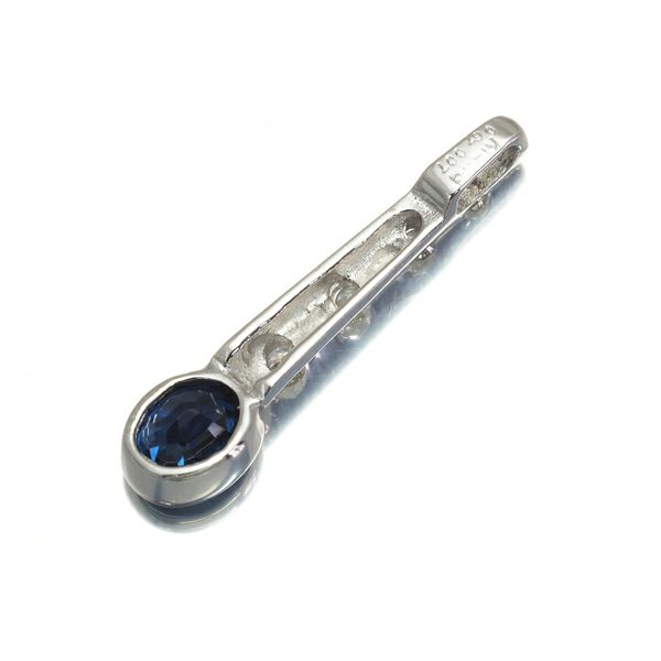 サファイア 0.67ct ダイヤ 0.07ct ペンダントトップ K18WG 