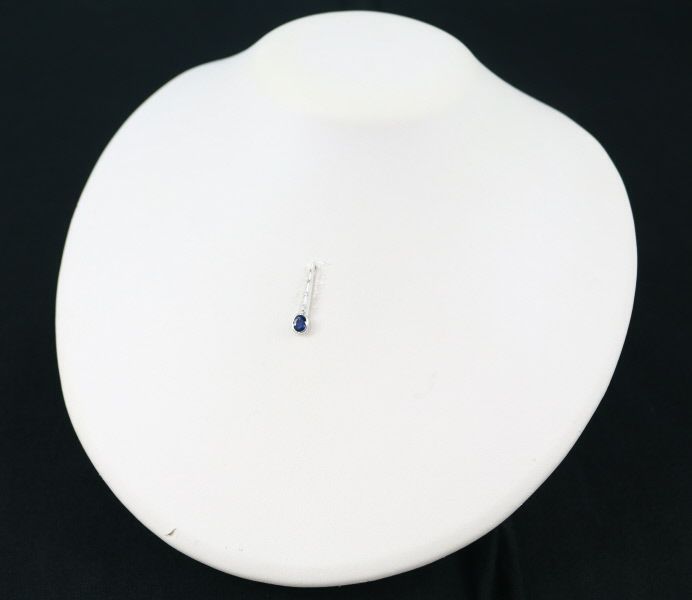 サファイア 0.67ct ダイヤ 0.07ct ペンダントトップ K18WG 