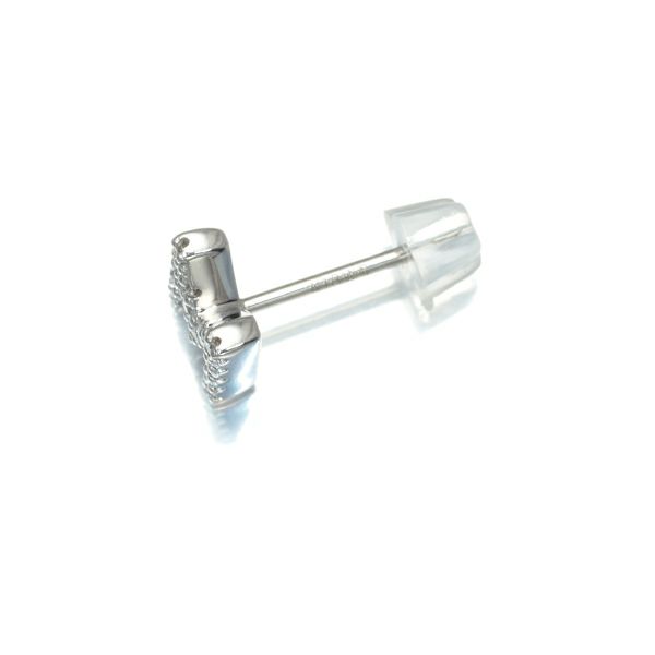 ポンテヴェキオ ピアス ダイヤ 0.08ct  イニシャル M 片耳 K18WG 