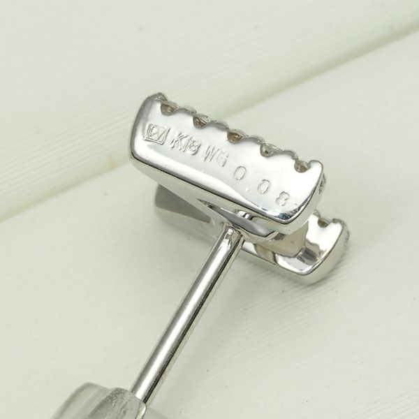 ポンテヴェキオ ピアス ダイヤ 0.08ct  イニシャル M 片耳 K18WG 