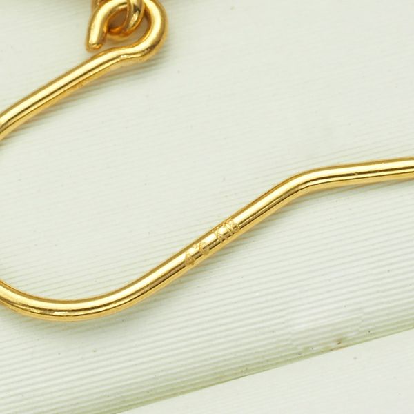 4℃ ピアス ダイヤ 一粒 フック フラワー K18YG 