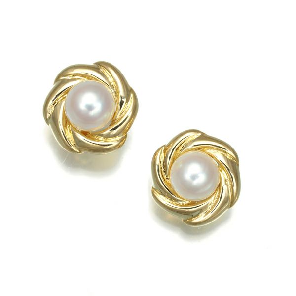 ミキモト ピアス ベビーパール アコヤ真珠 4.0mm フラワー K18YG 