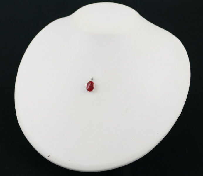 GSTV ペンダントトップ 珊瑚 1.50ct ダイヤ 0.03ct Pt950 