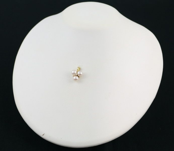 ミキモト ペンダントトップ パール アコヤ真珠 6.8mm ダイヤ K18YG 